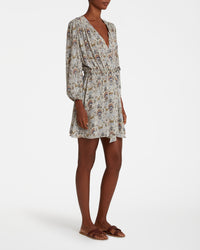 V-neck short dress - Cream
