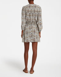 V-neck short dress - Cream