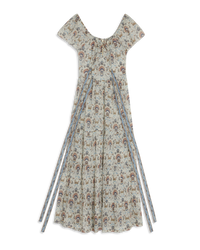 Robe longue à manches courtes - Cream
