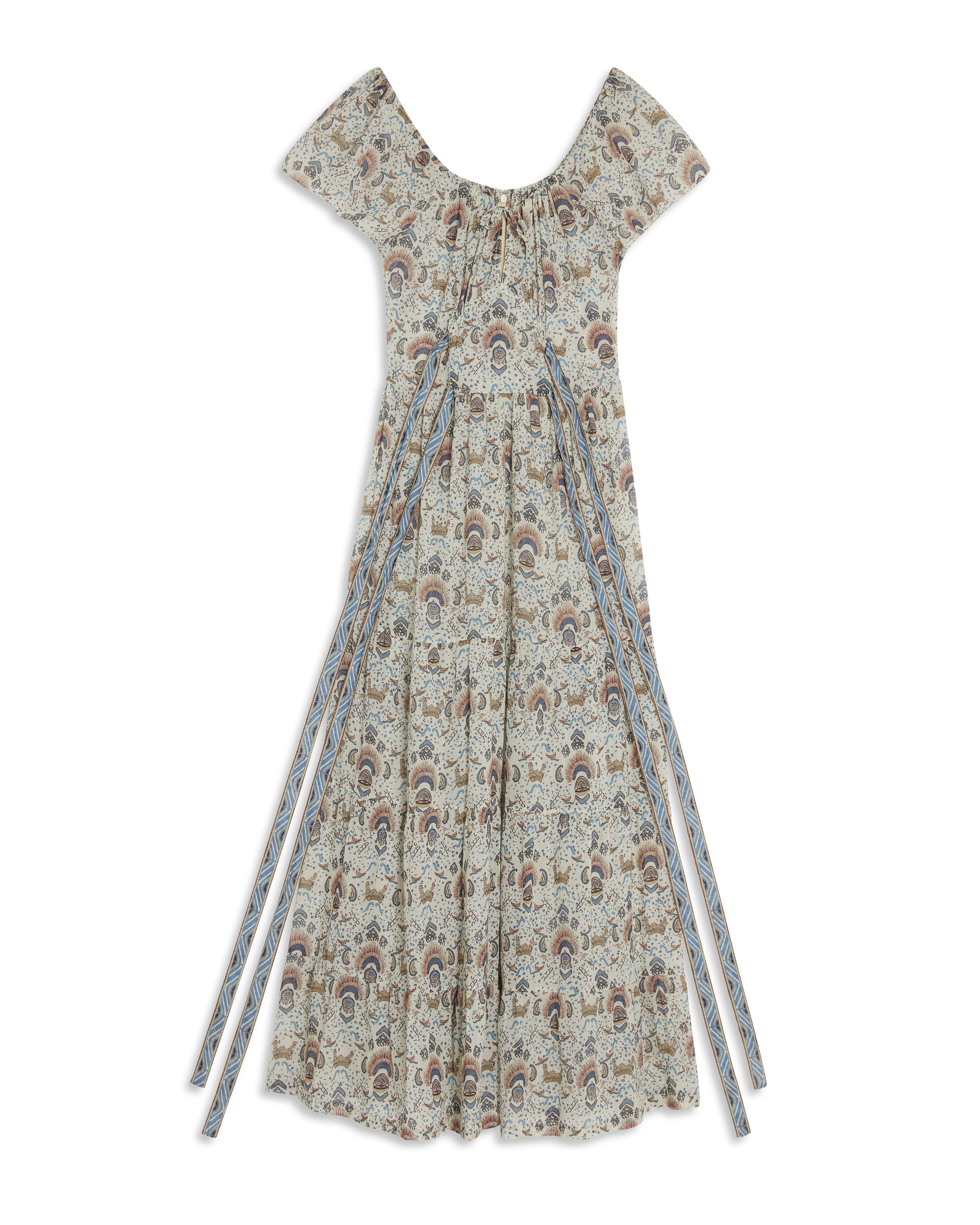 Robe longue à manches courtes - Cream