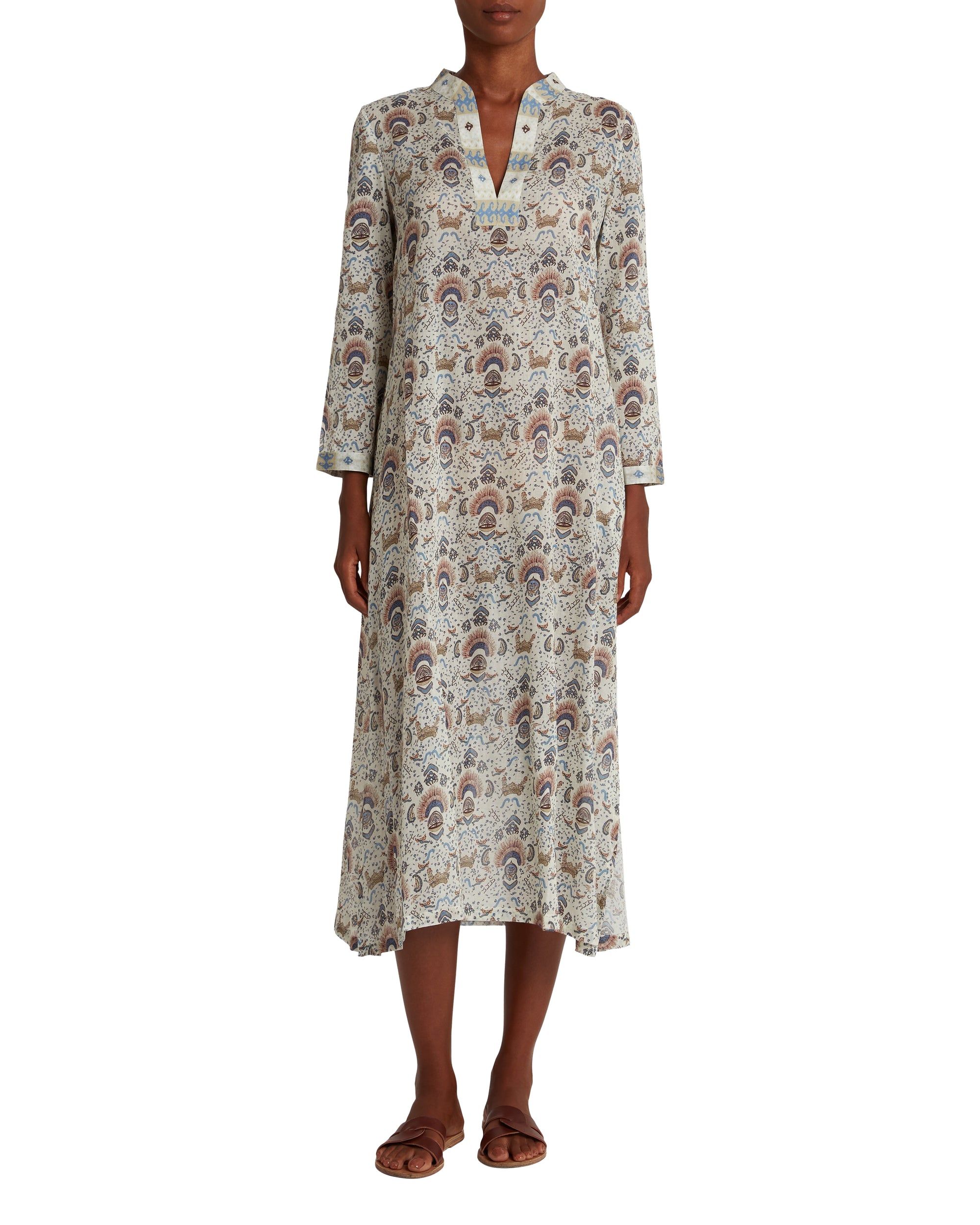 Caftan long  à imprimé - Cream