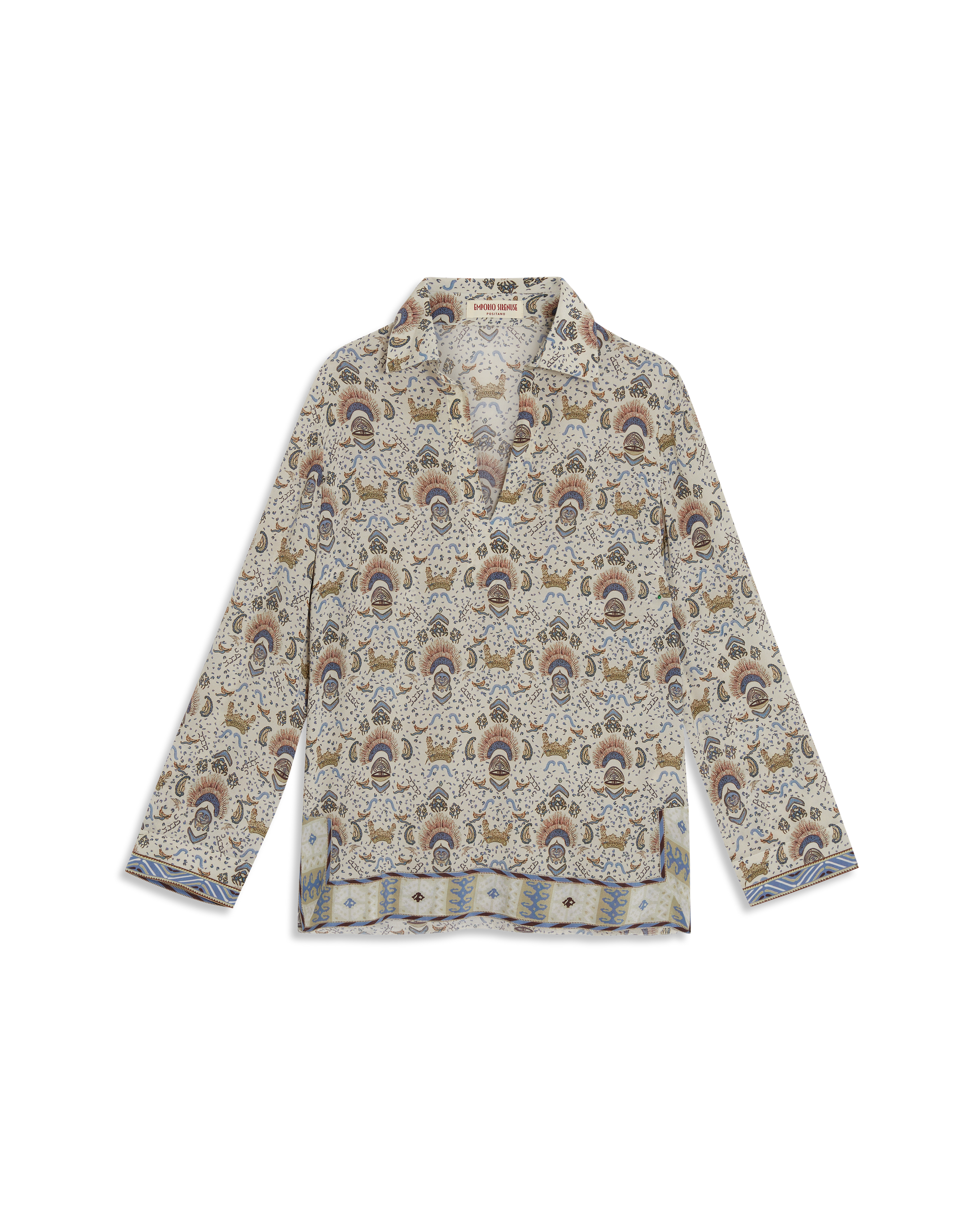 Blouse Alina à col tunisien - Cream