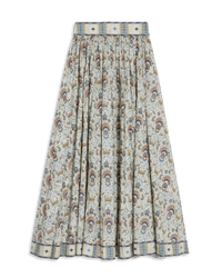 Long flowing skirt with print - Cream