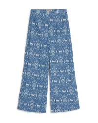 Printed flowing trousers - Blue
