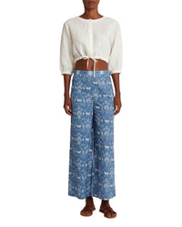 Printed flowing trousers - Blue