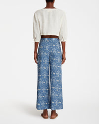 Short linen blouse - White
