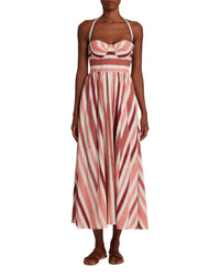 Robe longue à rayures - Pink