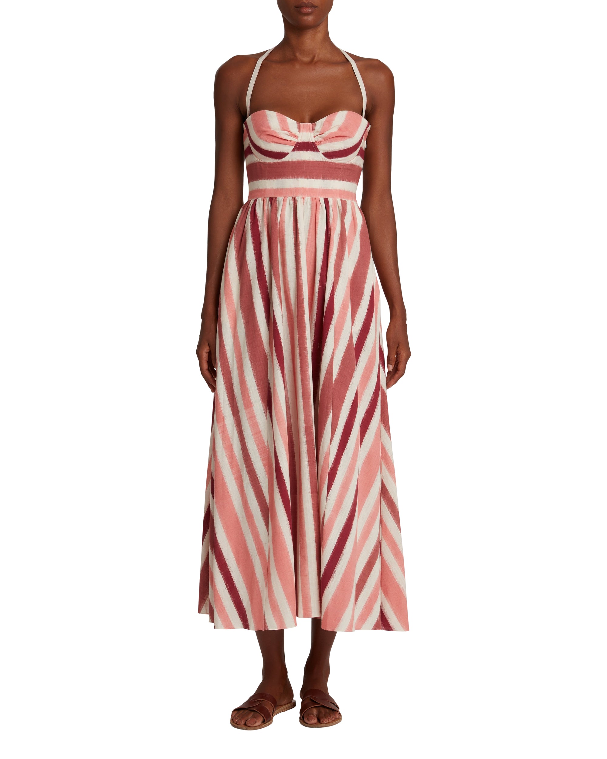 Robe longue à rayures - Pink