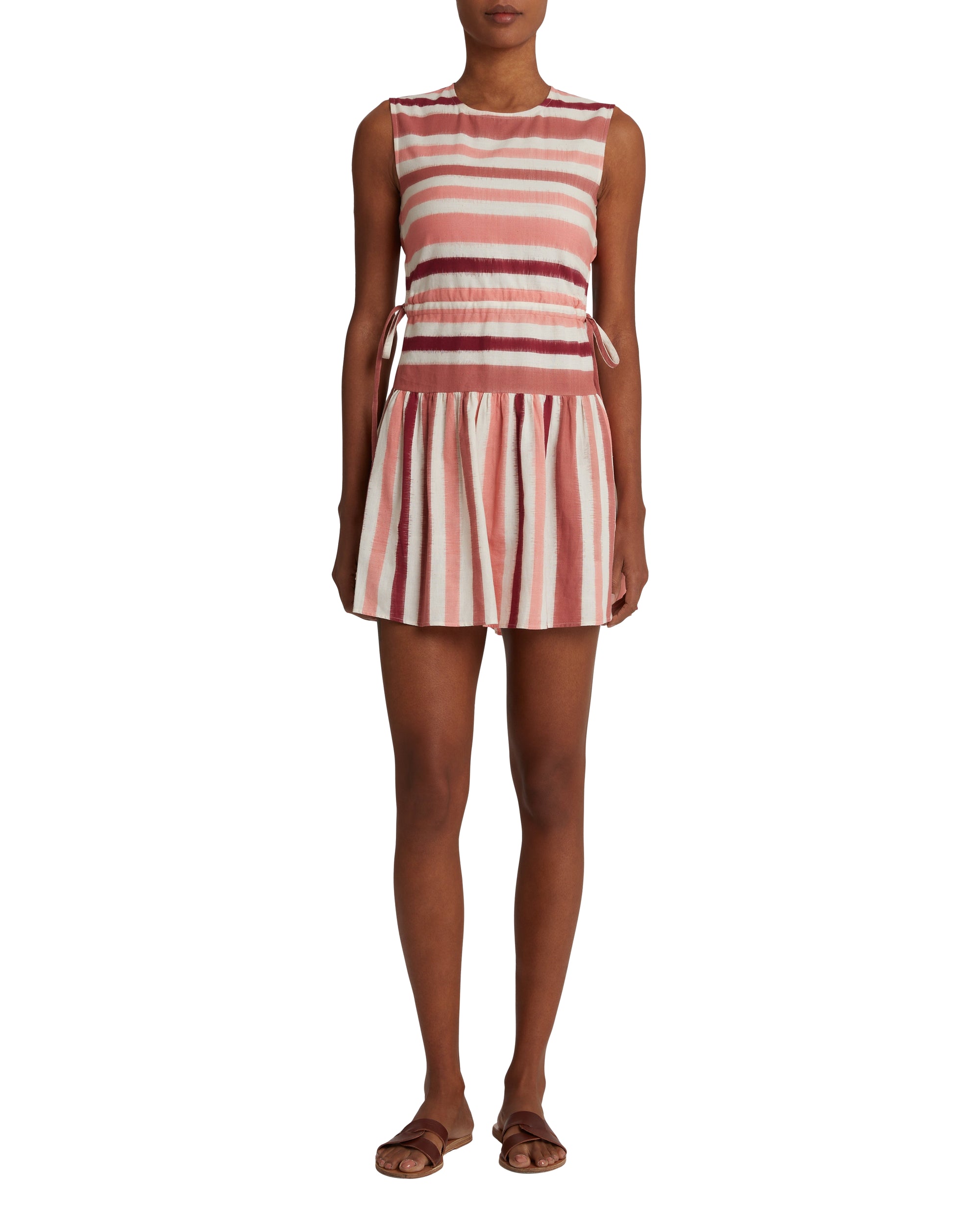 Robe courte à rayures - Pink