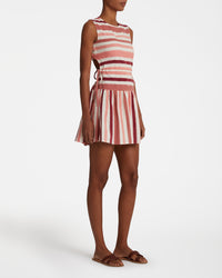 Robe courte à rayures - Pink