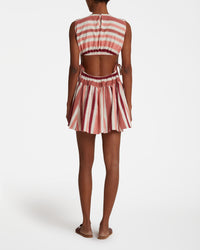 Robe courte à rayures - Pink