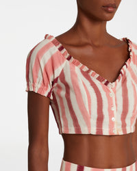 V-neck crop top - Pink