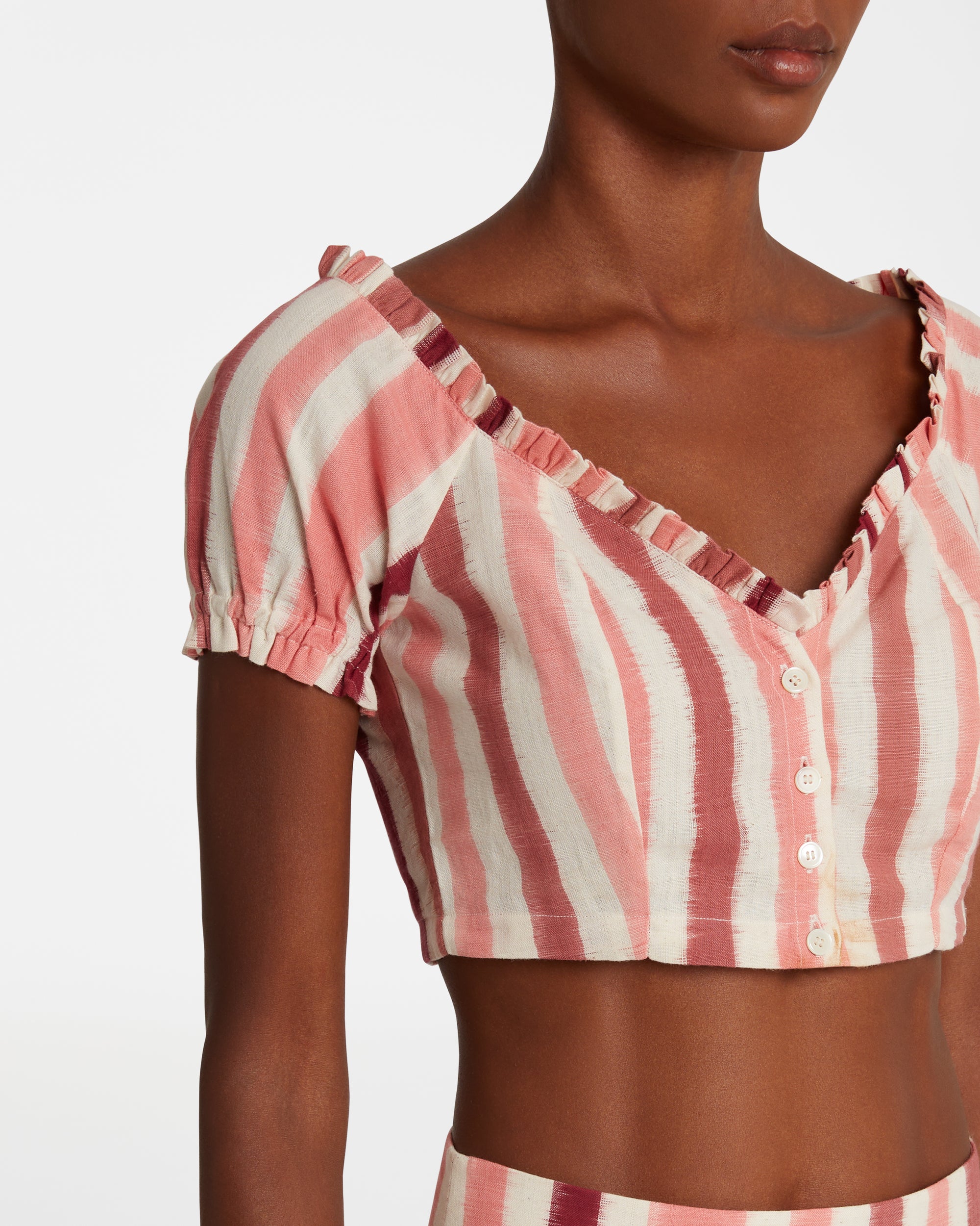 V-neck crop top - Pink