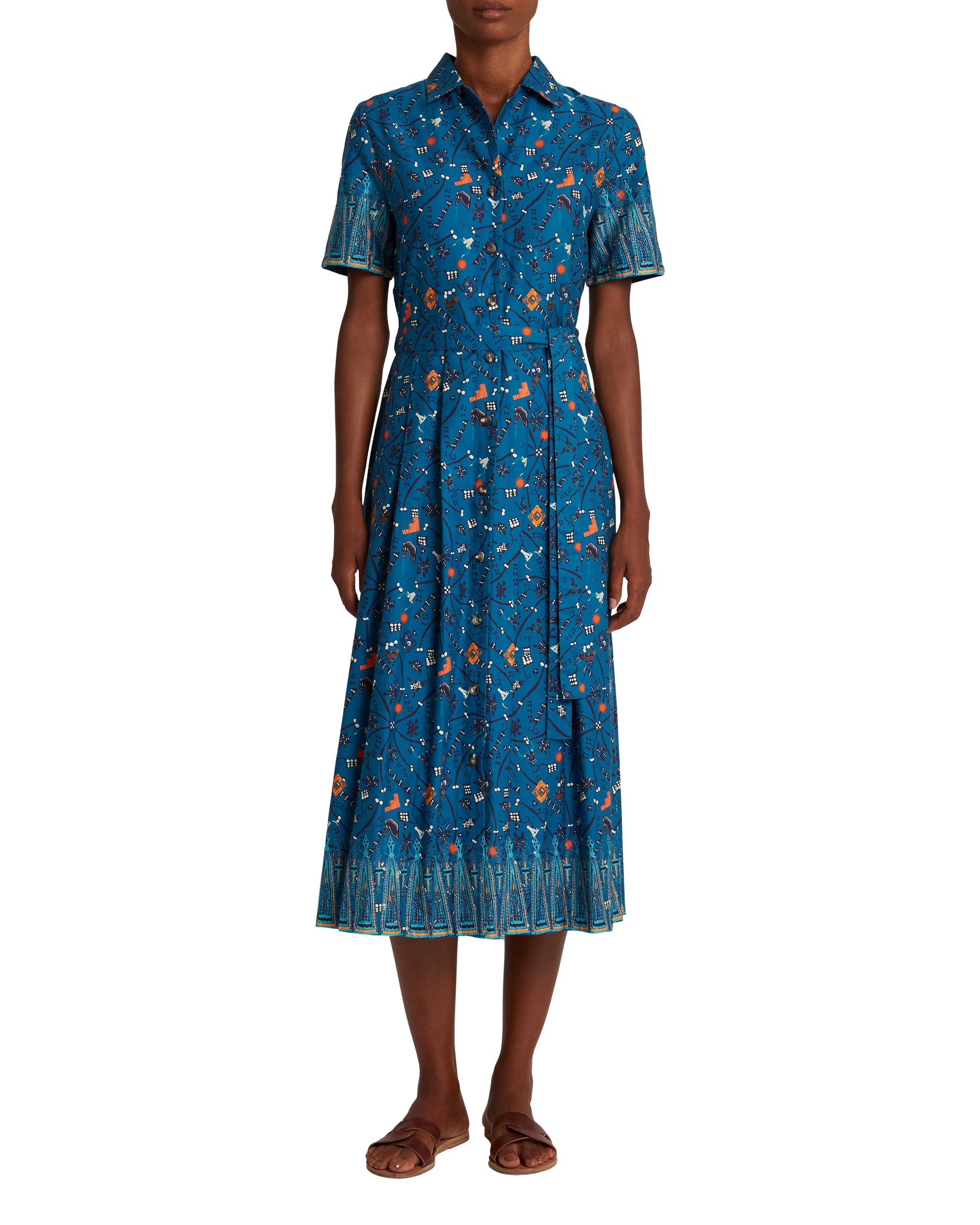Button midi dress - Blue