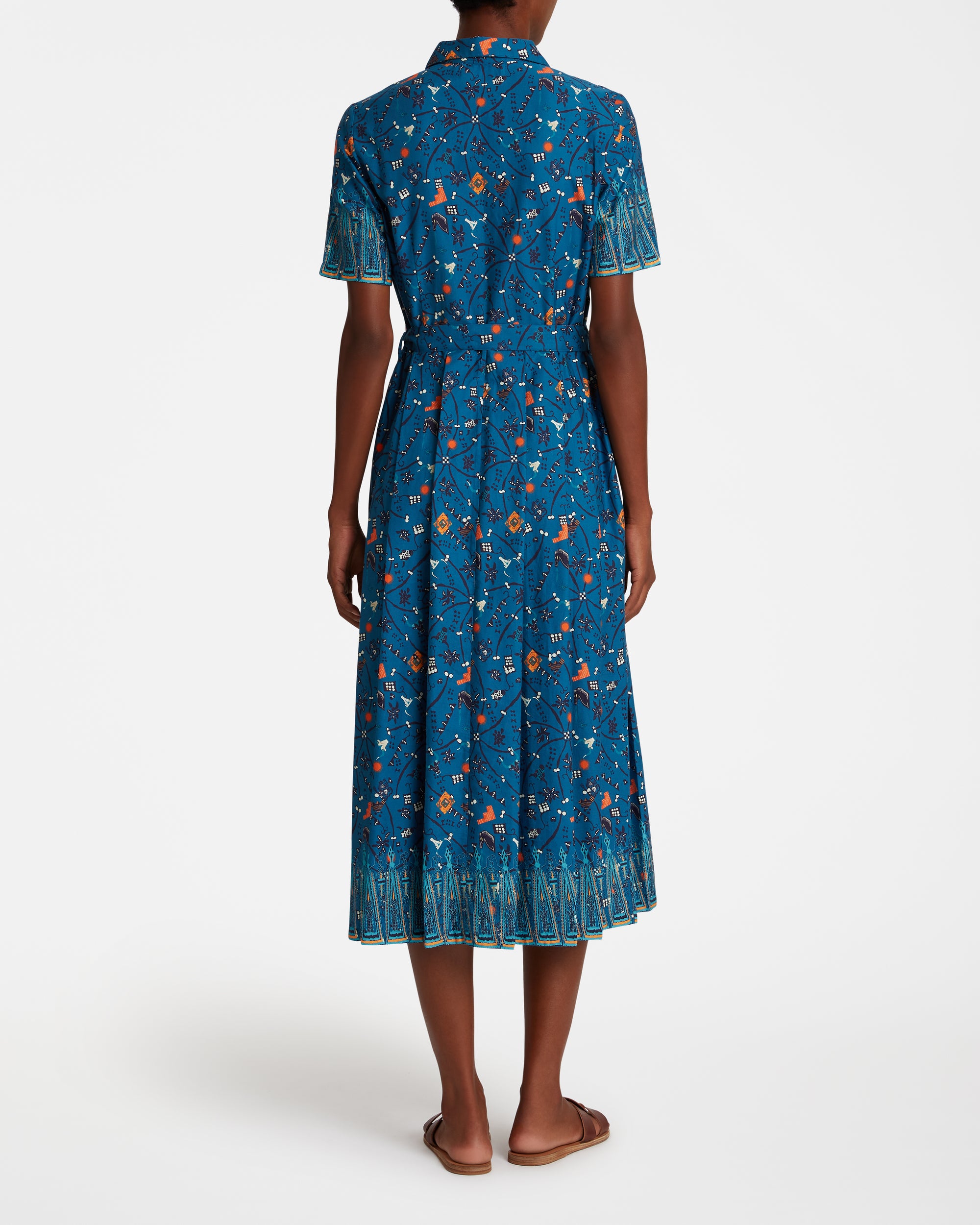 Button midi dress - Blue