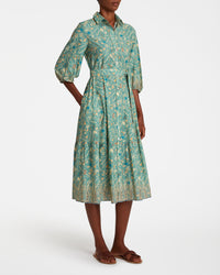 Robe midi à boutons - Teal