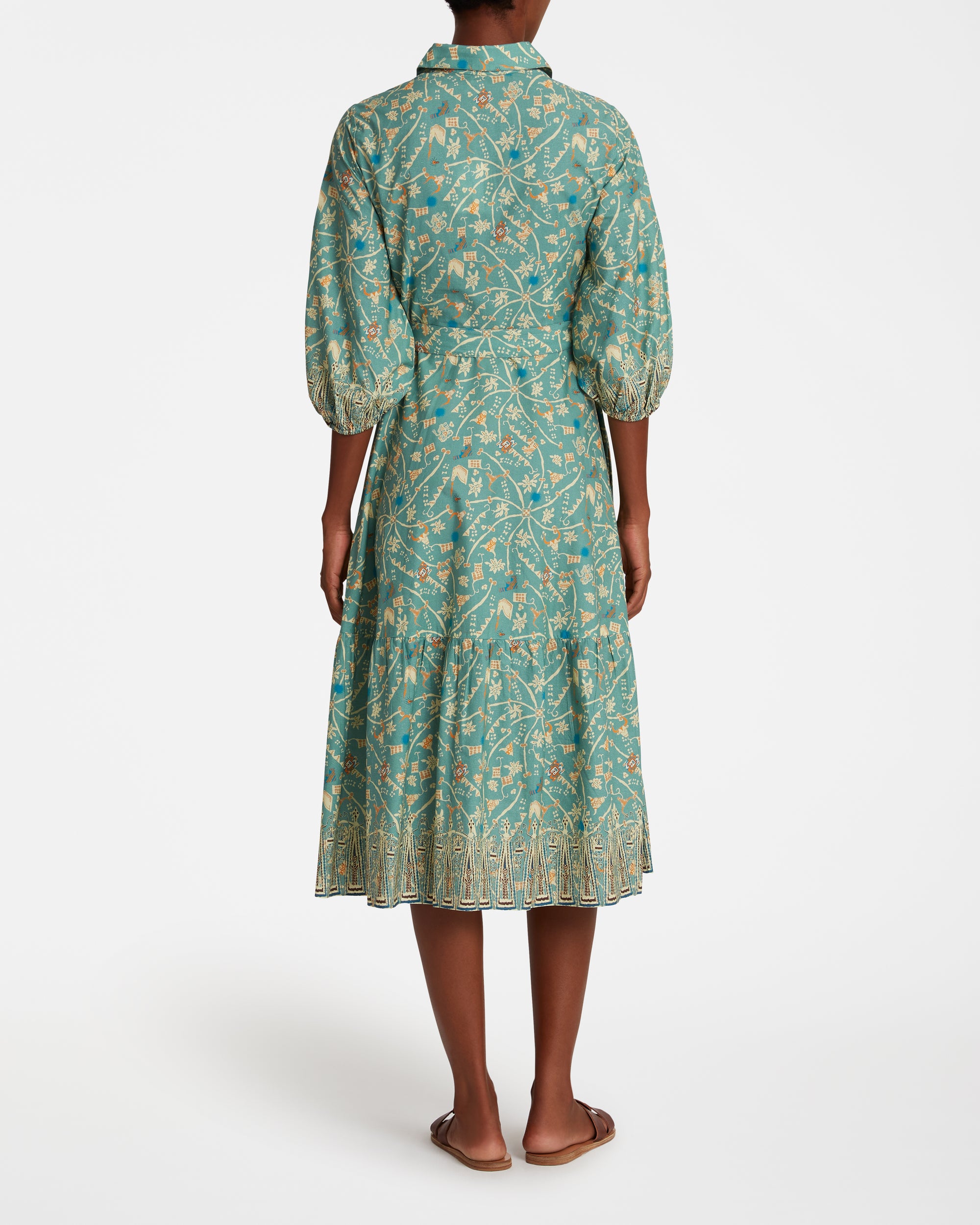 Robe midi à boutons - Teal