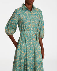 Robe midi à boutons - Teal