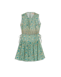 Printed short dress - Teal