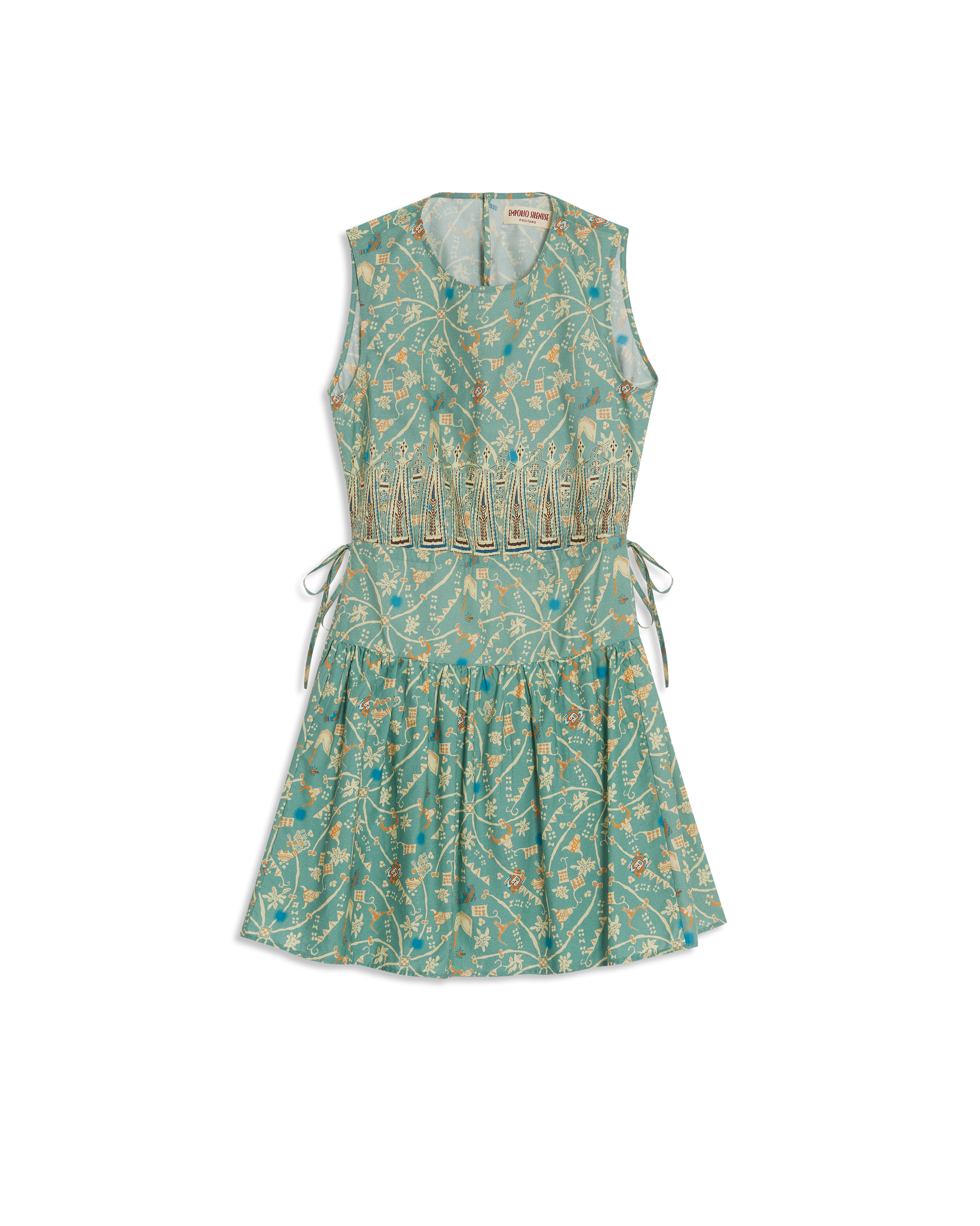 Printed short dress - Teal