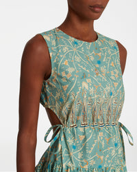 Printed short dress - Teal