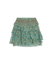 Printed short skirt - Teal