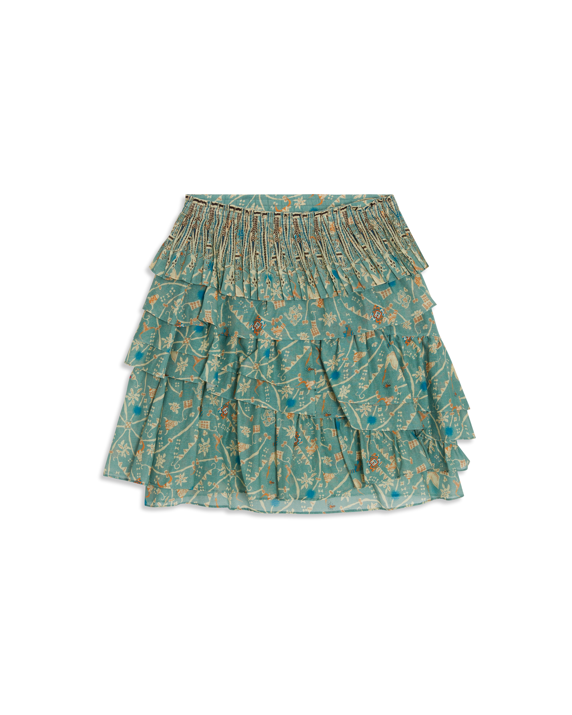 Printed short skirt - Teal