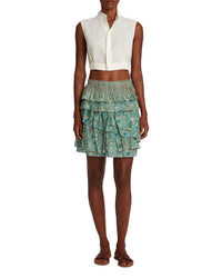 Printed short skirt - Teal