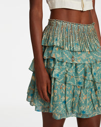 Printed short skirt - Teal
