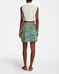 Printed short skirt - Teal