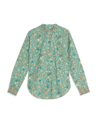 Officer-collar blouse - Teal