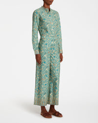Officer-collar blouse - Teal