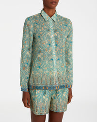 Chemise à imprimé - Teal