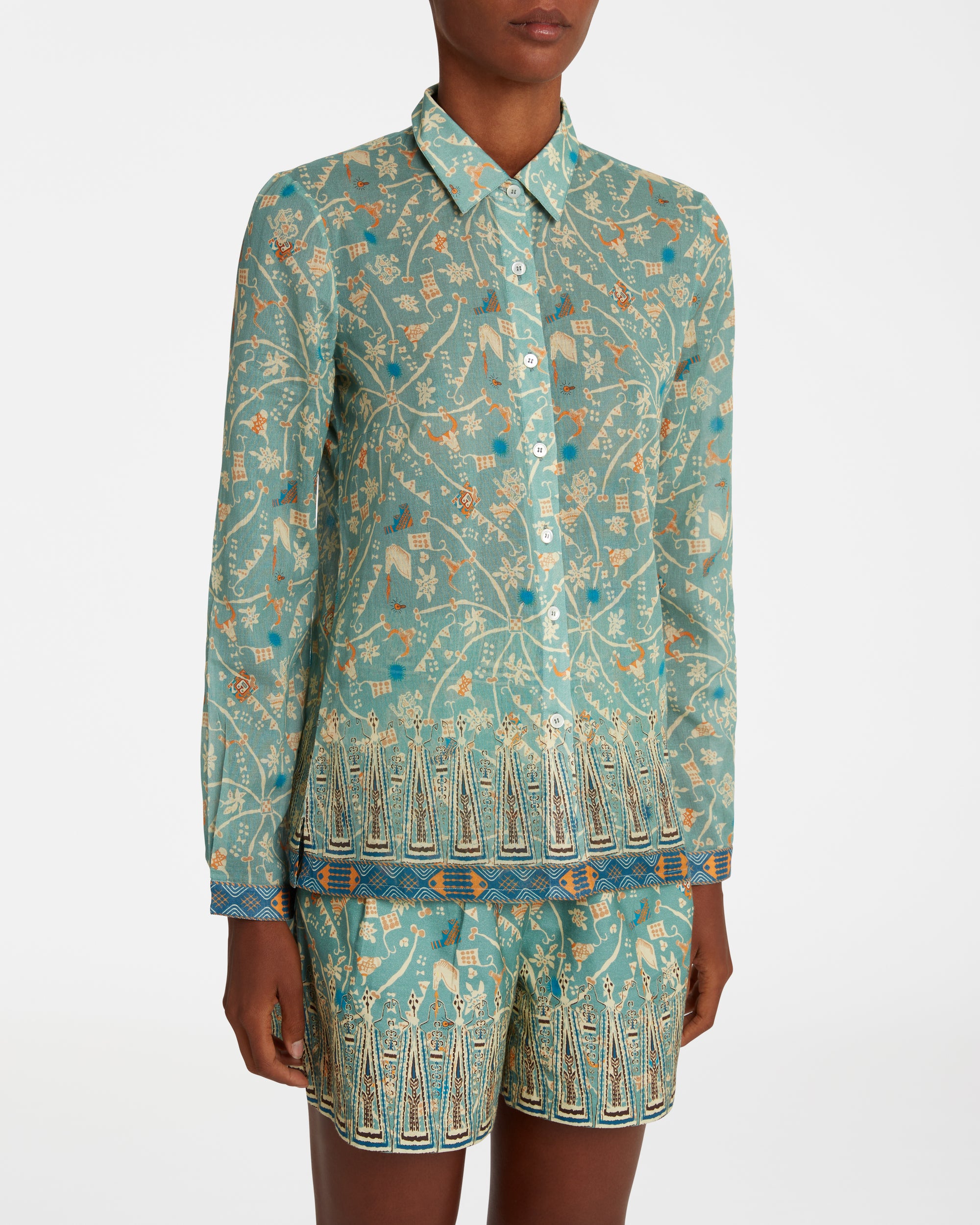 Chemise à imprimé - Teal