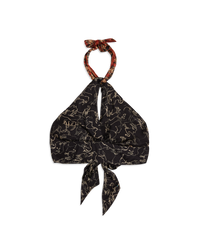 Cropped top with tie - Black