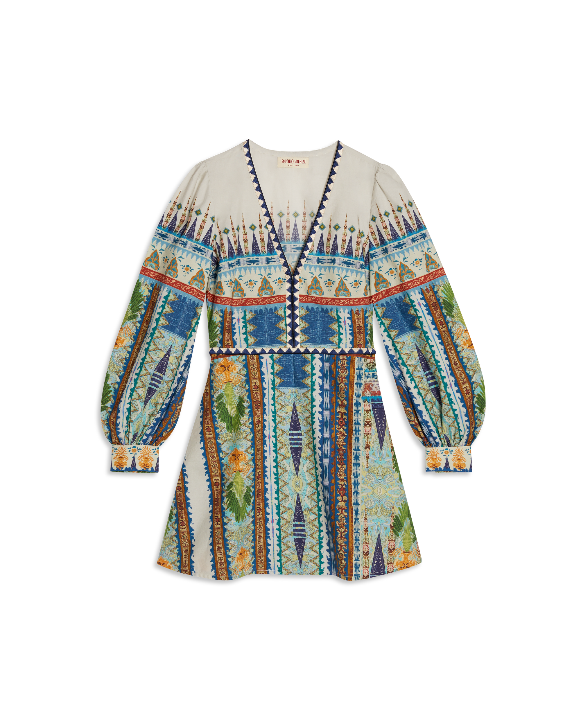 Robe courte à col V - Blue