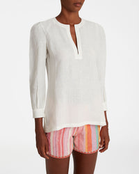 Blouse Kate à col fendu - Ivory