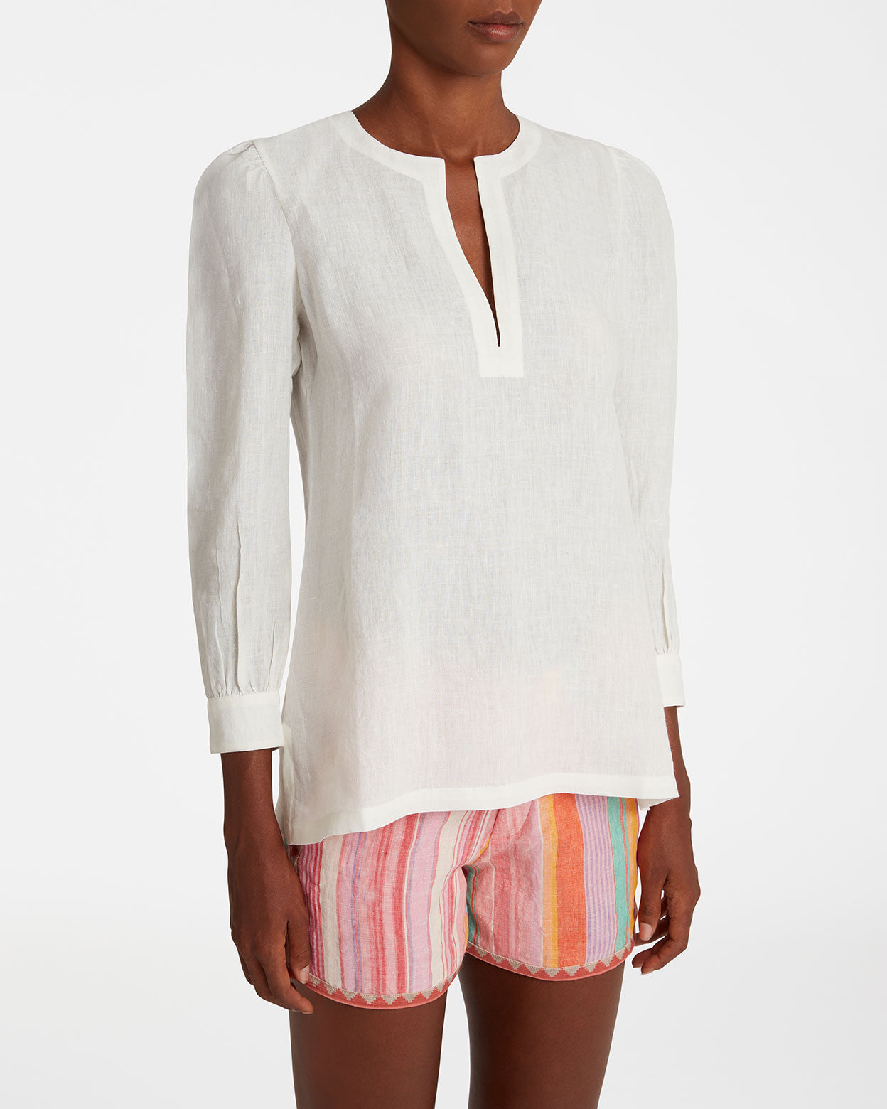 Blouse Kate à col fendu - Ivory