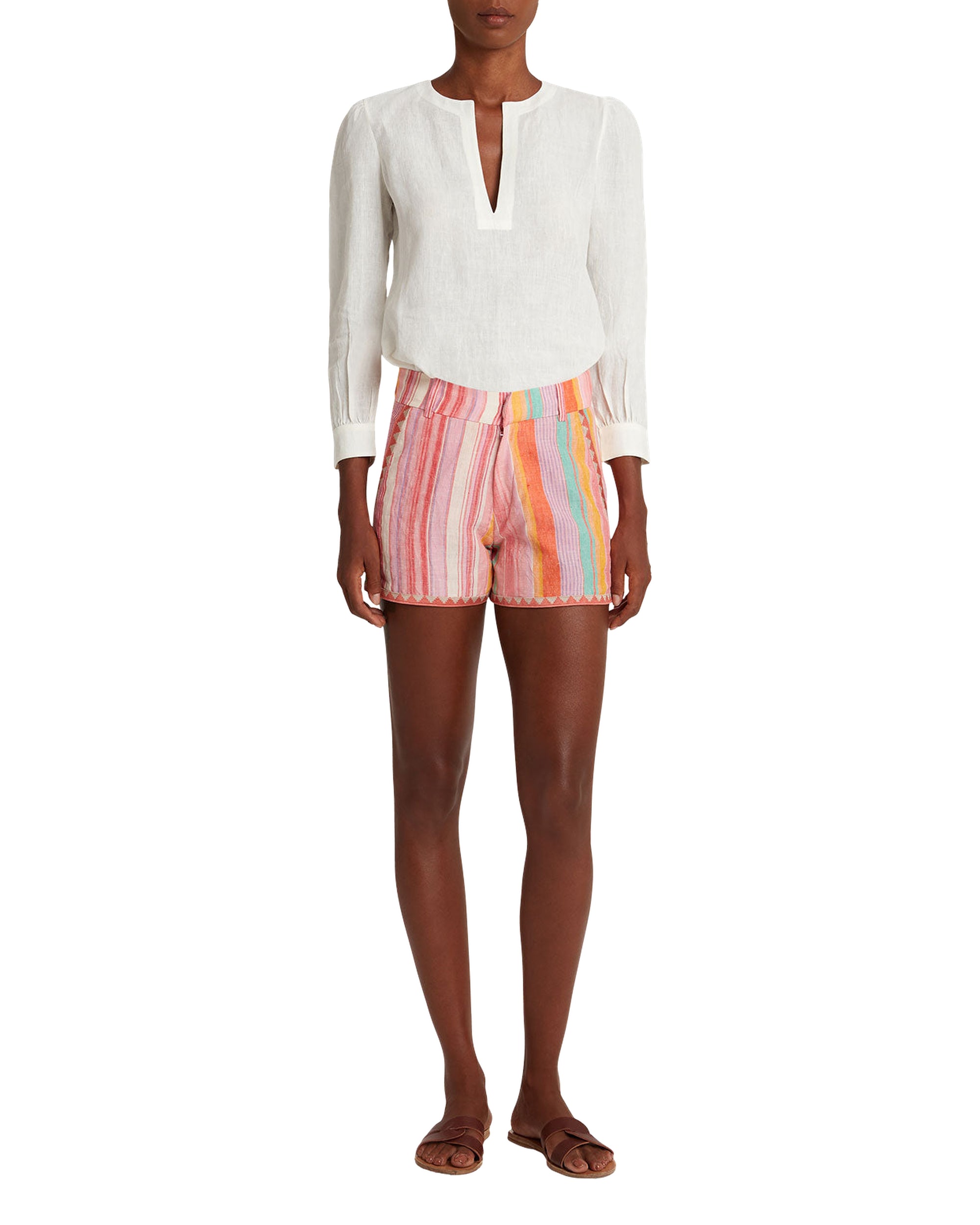 Blouse Kate à col fendu - Ivory