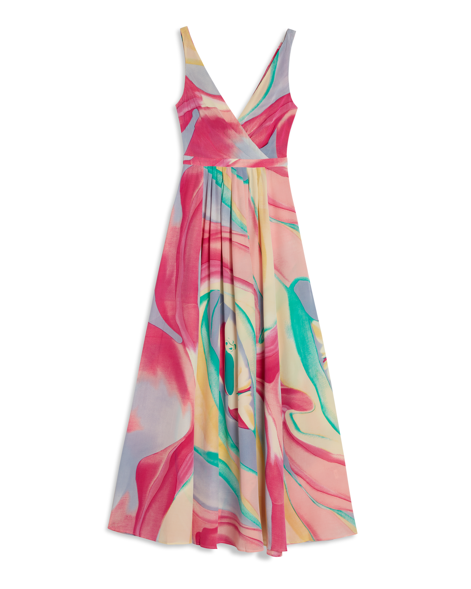Robe longue à col V - Lilac