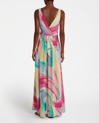 Robe longue à col V - Lilac