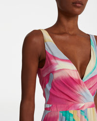 Robe longue à col V - Lilac