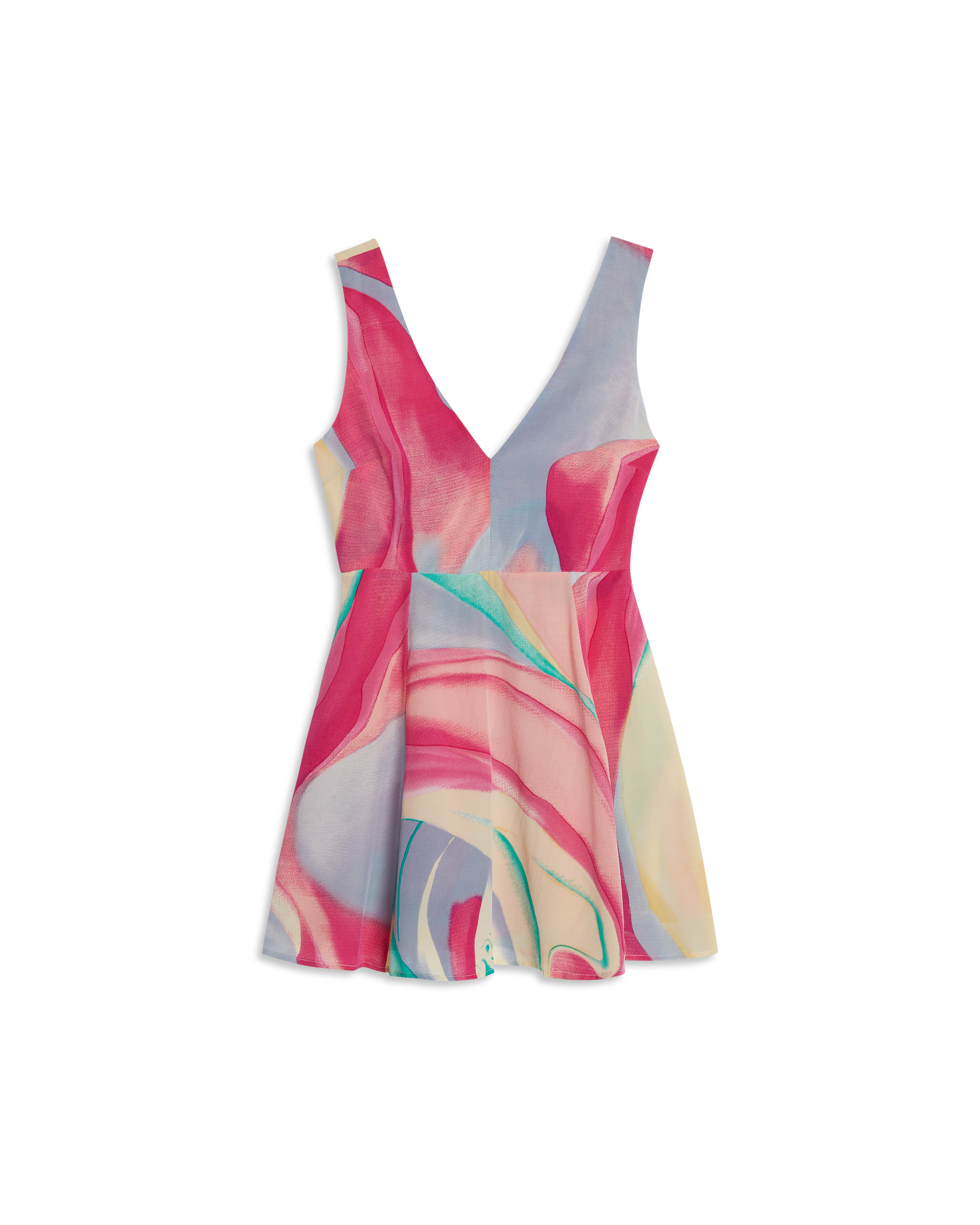 Robe courte à col V - Lilac