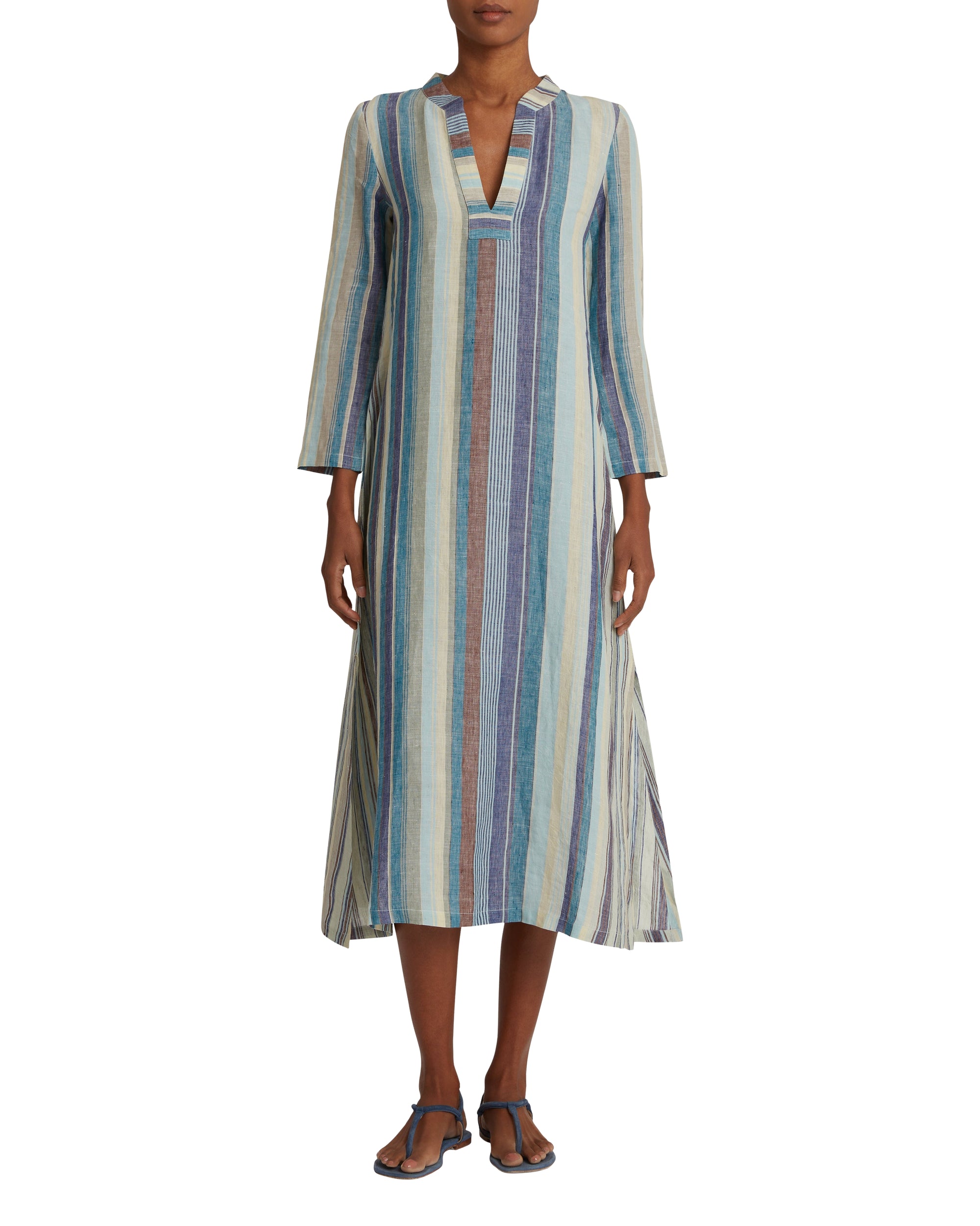 Caftan long à rayures - Blue