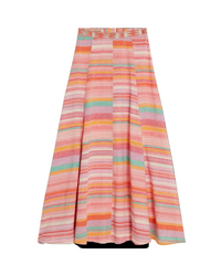 Long flowing skirt with print - Pink