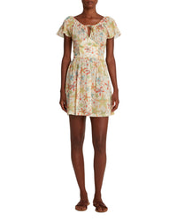 Short dress with ruffled sleeves - Sand