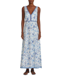 V-neck maxi dress - Blue