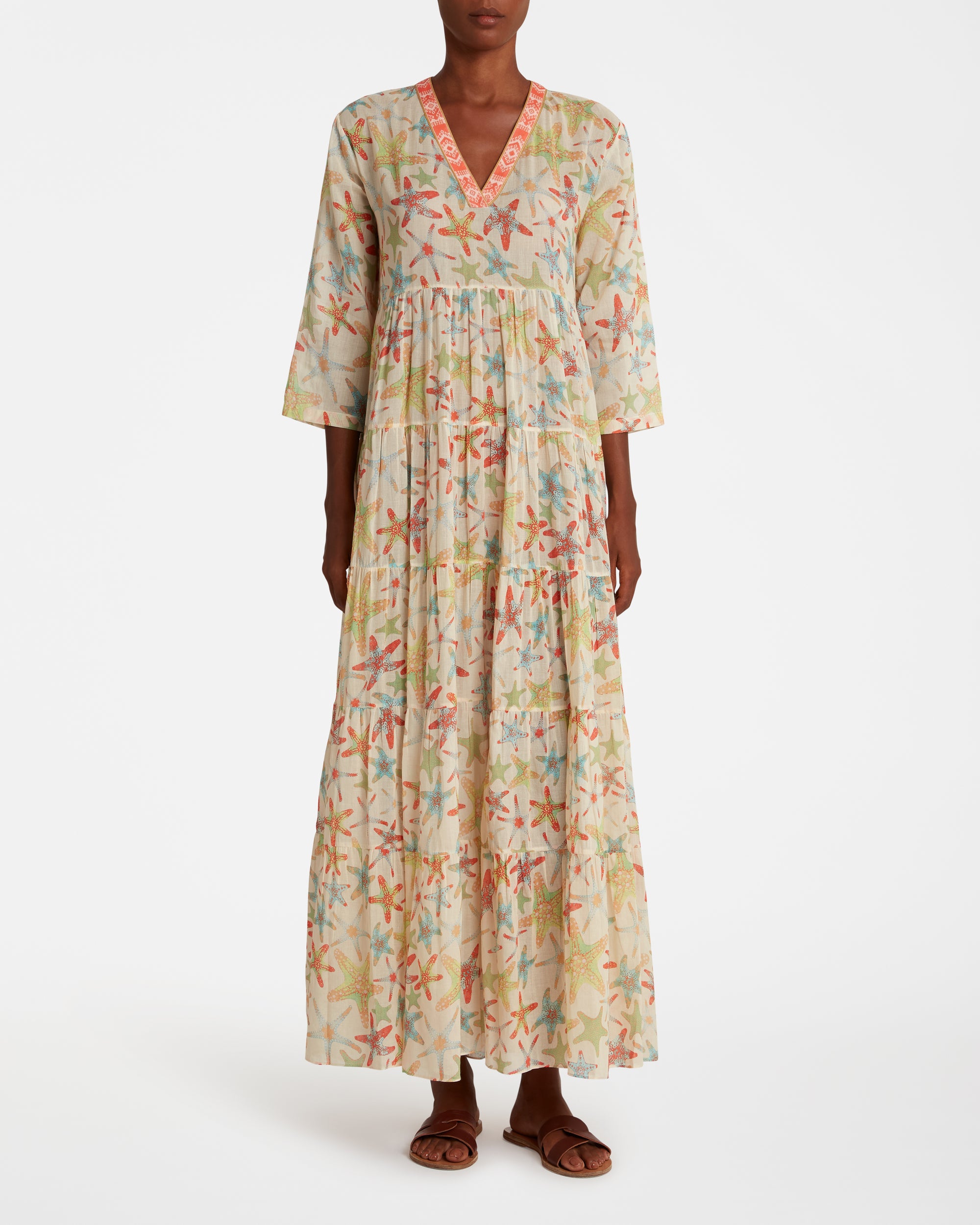 Long Caftan - Coral