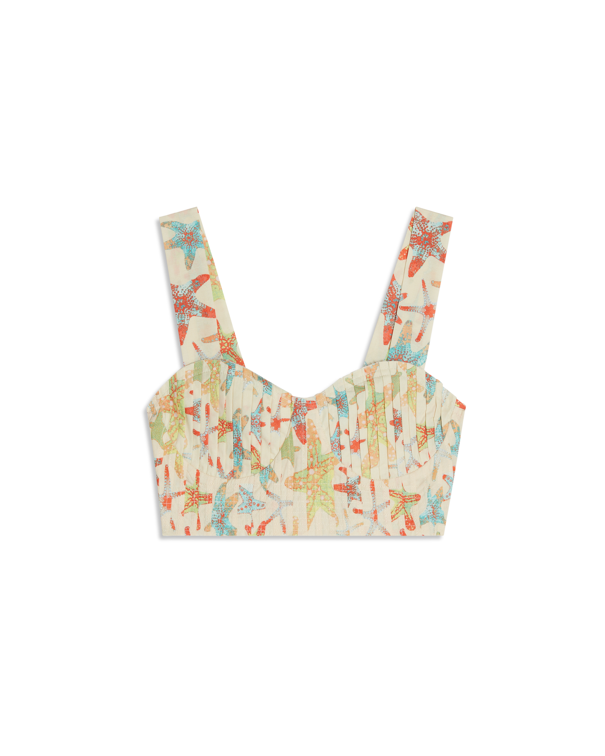 Dalia crop top with straps - Coral