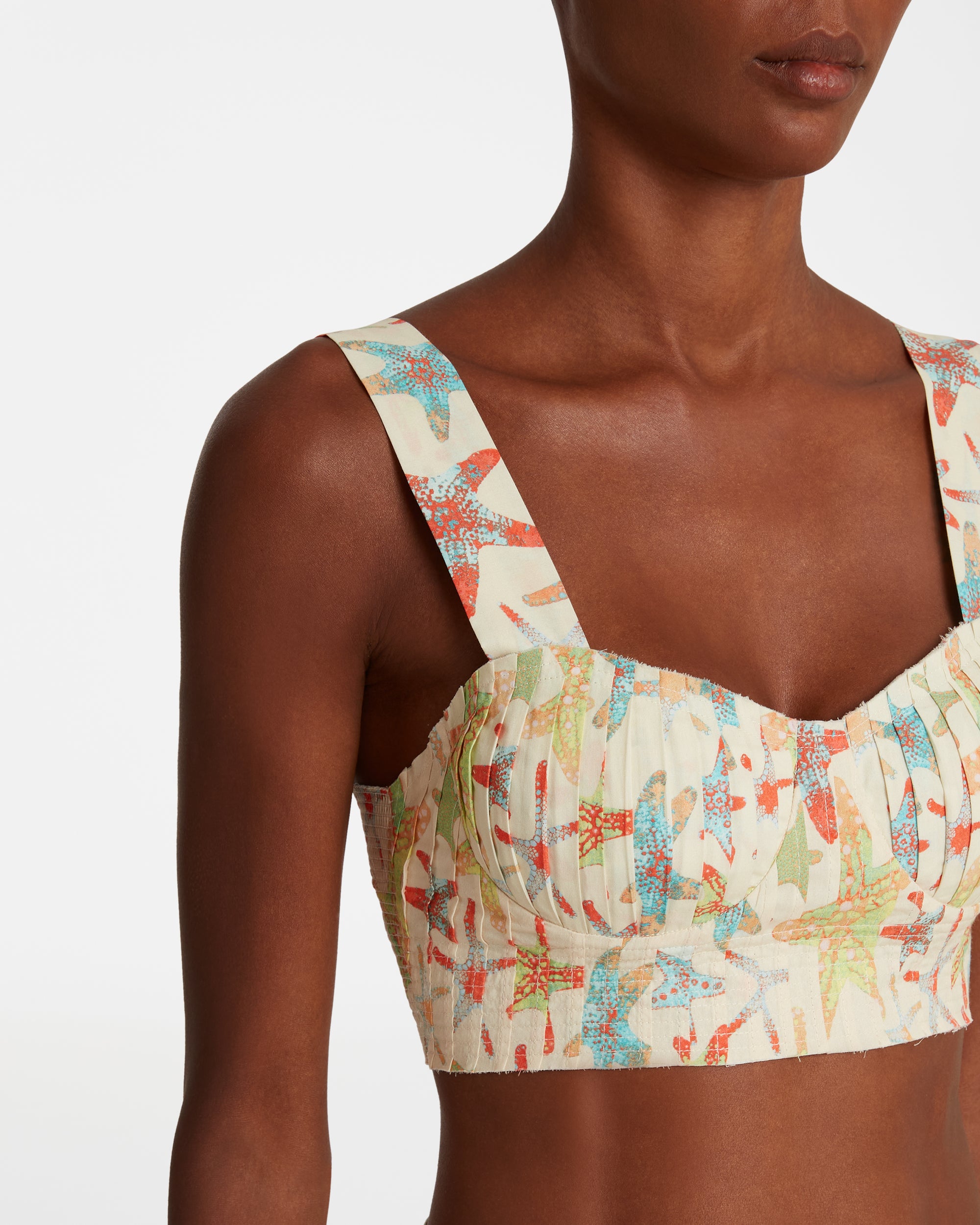 Dalia crop top with straps - Coral